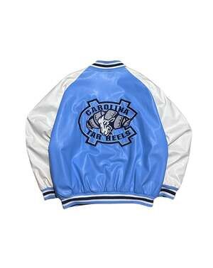 Vintage Steve & Barry's UNC Tar Heels Leather Varsity Bomber Jacket
